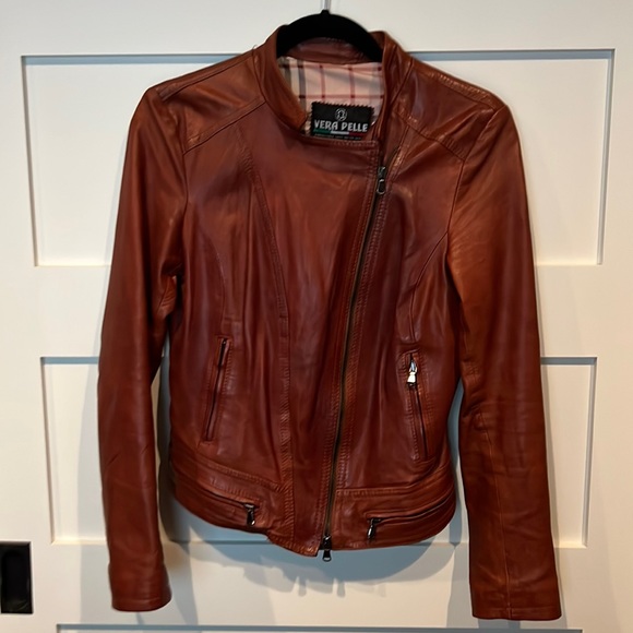 Vera Pelle Jackets & Blazers - Brown Italian leather jacket